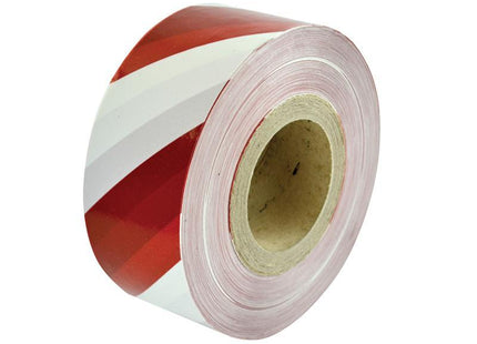 Faithfull Heavy-Duty Barrier Tape Red & White 70Mm X 250M