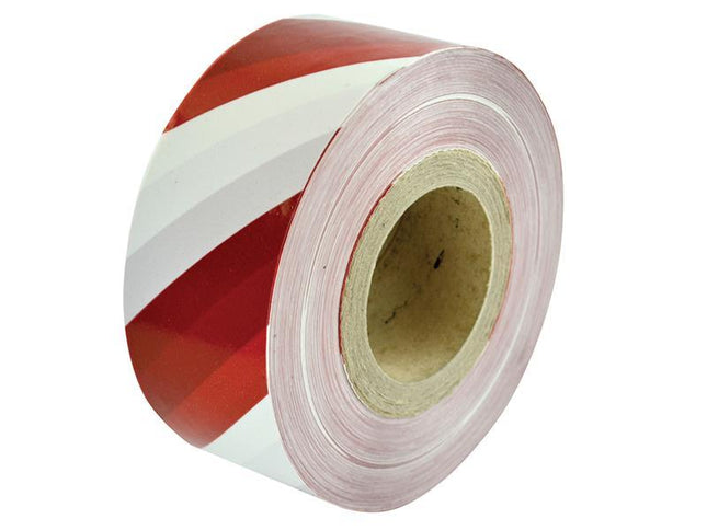 Faithfull Heavy-Duty Barrier Tape Red & White 70Mm X 250M