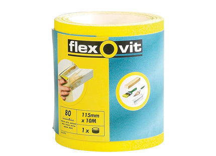 Flexovit High Performance Sanding Roll 115Mm X 10M Medium 80G
