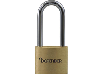 Defender Brass Padlock Long Shackle 40Mm