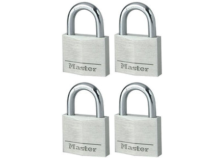 Master Lock Aluminium 40Mm Padlock 4-Pin - Keyed Alike X 4