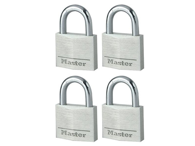 Master Lock Aluminium 40Mm Padlock 4-Pin - Keyed Alike X 4