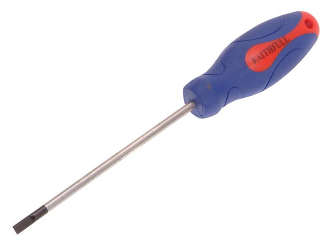 Faithfull Soft Grip Screwdriver Parallel Slotted Tip 4.0 X 100Mm