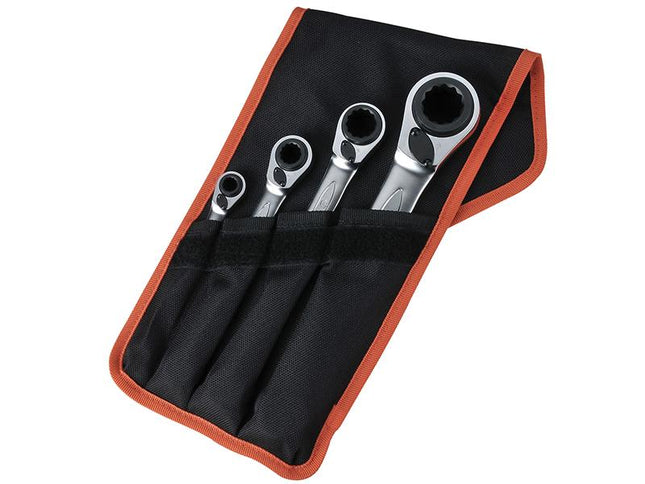 Bahco S4Rm Series Reversible Ratchet Spanner Set, 4 Piece