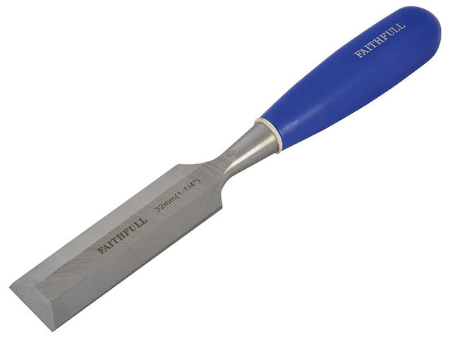 Faithfull Bevel Edge Chisel Blue Grip 32Mm (1.1/4In)