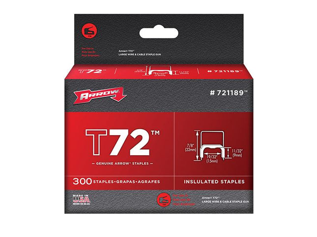 ARROW T72 Insulated Staples 9 X 15Mm Box 300