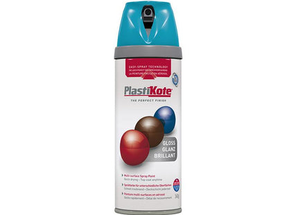 Plastikote Twist & Spray Gloss Mediterranean Blue 400Ml