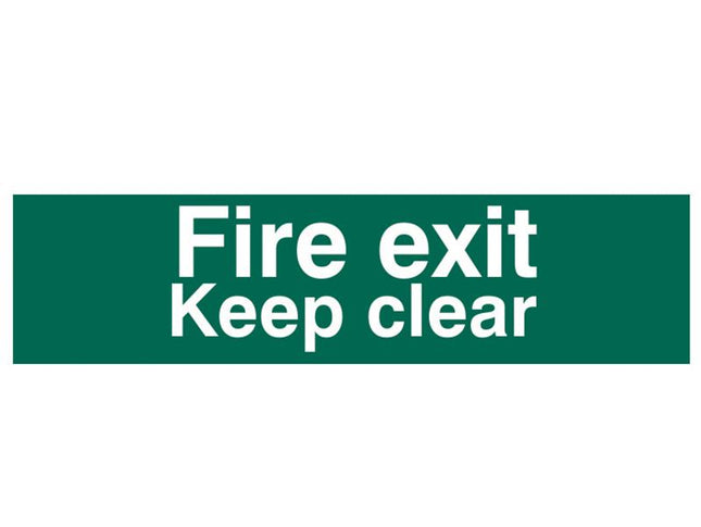 Scan Fire Exit Keep Clear Text Only - Pvc 200 X 50Mm