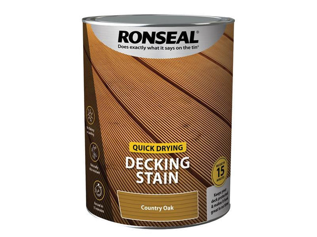 Ronseal Quick Drying Decking Stain Country Oak 5 litre