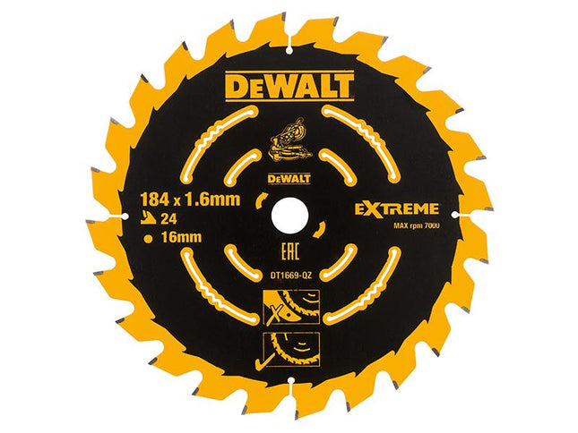 DEWALT Cordless Mitre Saw Blade For Dcs365 184 X 16Mm X 24T