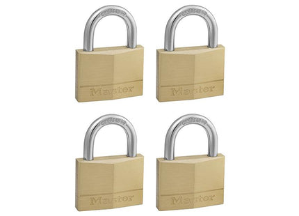 Master Lock Solid Brass 50Mm Padlock 5-Pin - Keyed Alike X 4