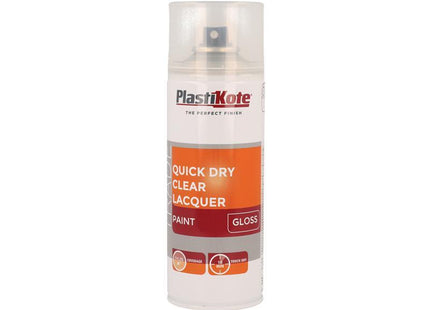 Plastikote Trade Quick Dry Clear Lacquer Spray Gloss 400Ml