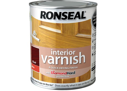 Ronseal Interior Varnish Quick Dry Gloss Teak 750Ml