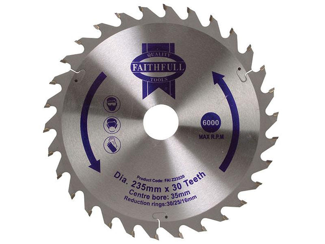 Faithfull Tct Circular Saw Blade 235 X 35Mm X 30T Pos