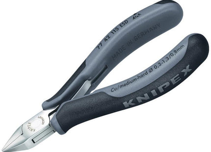KNIPEX Esd Electronics Diagonal Cutters - Pointed Head Flush Cut Non Bevelled 115Mm