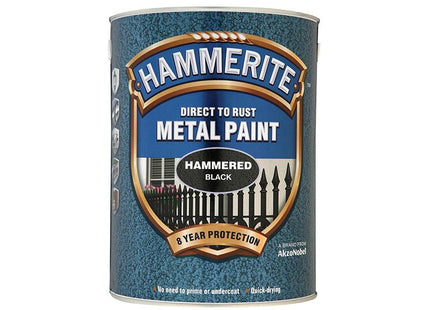 Hammerite Direct To Rust Hammered Finish Metal Paint Black 2.5 Litre