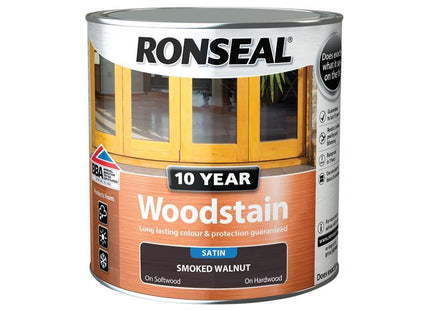Ronseal 10 Year Woodstain Smoked Walnut 2.5 Litre