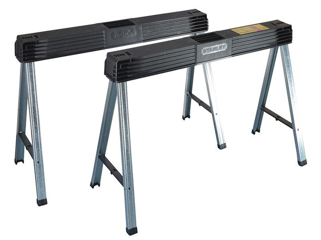 Stanley Tools Folding Metal Leg Sawhorses (Twin Pack)