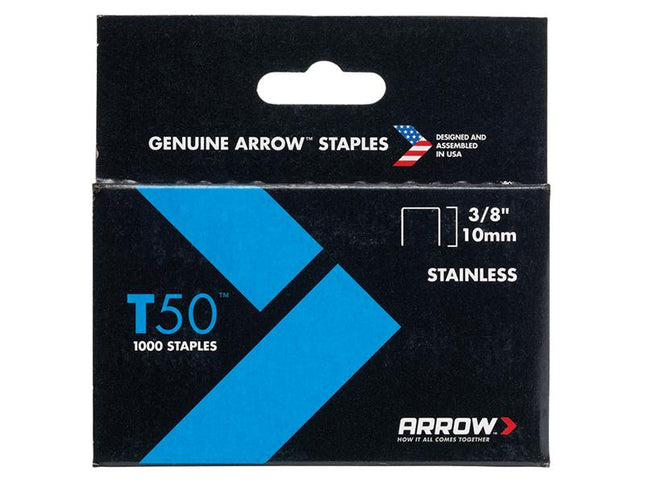 ARROW T50 Staples Stainless Steel 506Ss 10Mm (3/8In) Box 1000