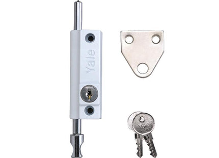 Yale Locks P124 Door Push Bolt White Finish Visi