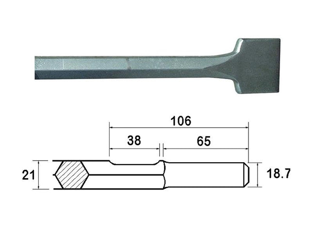 Faithfull Kango Shank Straight Scaling Chisel 75 X 300Mm