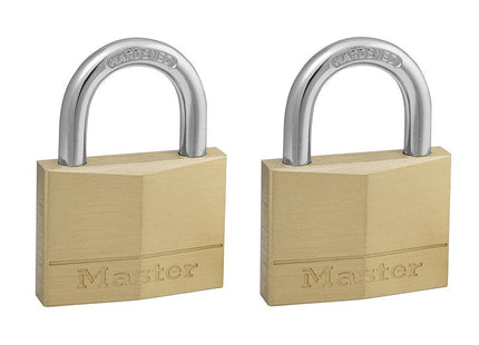 Master Lock Solid Brass 50Mm Padlock 5-Pin - Keyed Alike X 2