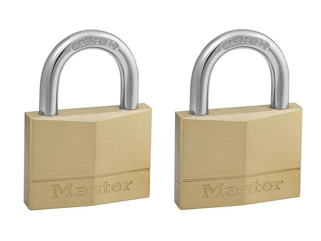 Master Lock Solid Brass 50Mm Padlock 5-Pin - Keyed Alike X 2