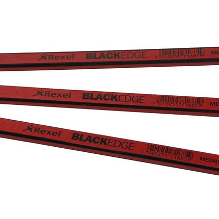 Blackedge Carpenter'S Pencils - Red / Medium Card Of 12