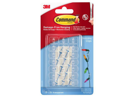 Command Clear Decorating Clips with Clear Strips (Pack 20)