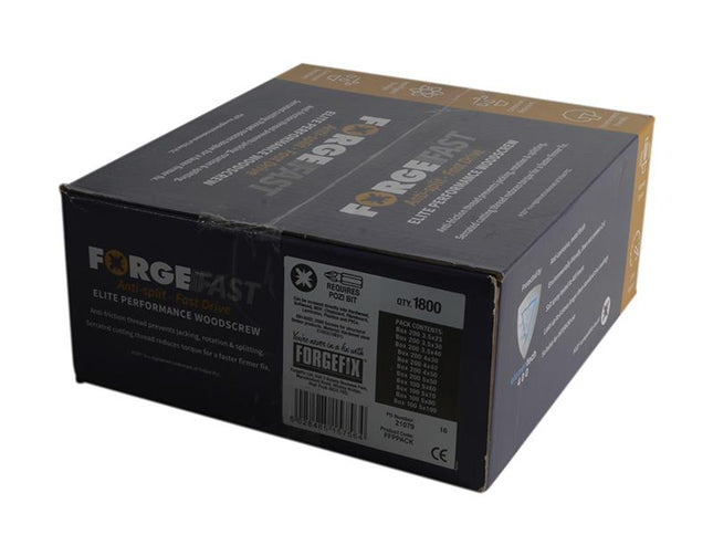 Forgefix Forgefast Pozi Compatible Wood Screw Forge Pack 1800 Piece