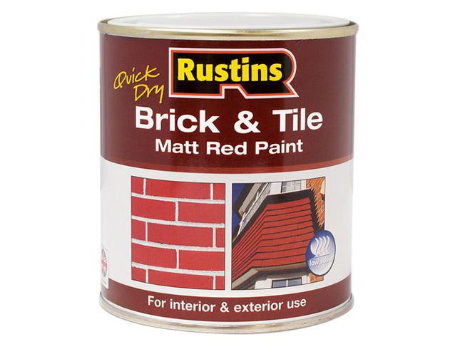 Rustins Quick Dry Brick & Tile Paint Matt Red 500Ml