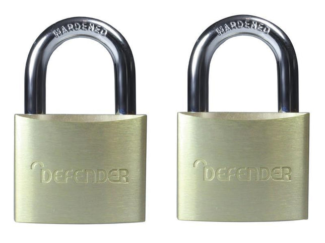 Defender Aluminium Padlock Keyed Alike Twin Pack 40Mm