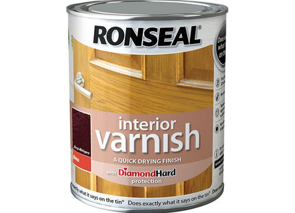 Ronseal Interior Varnish Quick Dry Gloss Deep Mahogany 750Ml