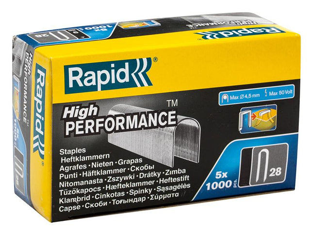 RAPID 28/10 10Mm Dp X 5M Galvanised Staples Box 5 X 1000