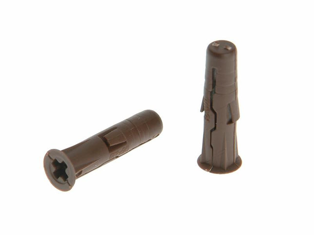 Rawlplug Brown Uno Plugs 7 X 30Mm (Card 48)