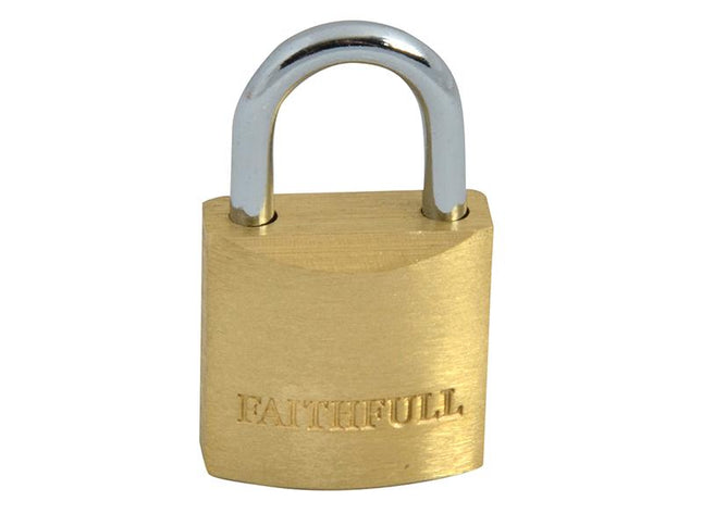 Faithfull Brass Padlock 20Mm 3 Keys