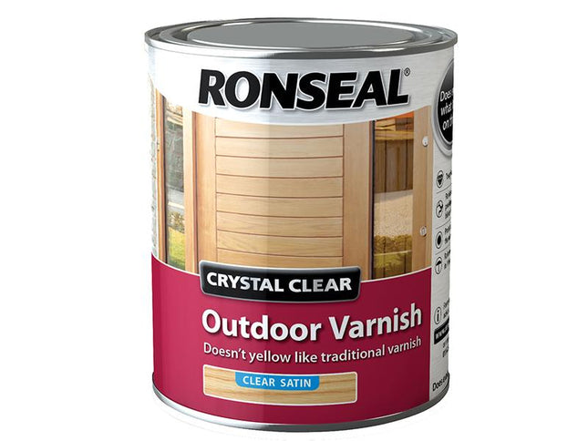 Ronseal Crystal Clear Outdoor Varnish Satin 750Ml