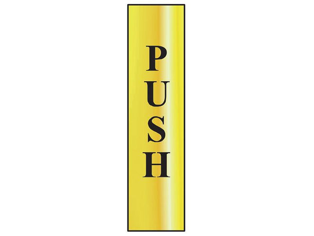 Scan Push Vertical - Polished Brass Effect 50 X 200Mm