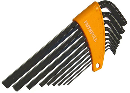 Faithfull Hexagon Key Long Arm Set Of 9 Metric (1.5-10Mm)