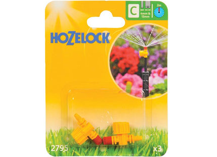 Hozelock Adjustable Micro Jet 360 Degree 4Mm/13Mm (3 Pack)