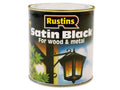 Rustins Satin Black Paint Quick Drying 2.5 Litre