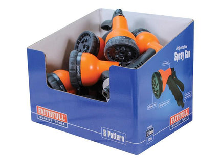 Faithfull Plastic 8 Pattern Adjustable Spray Gun (Bulk Pack 8)