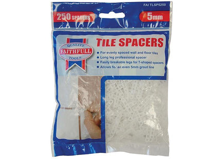 Faithfull Tile Spacer Long Leg 5Mm Bag Of 250
