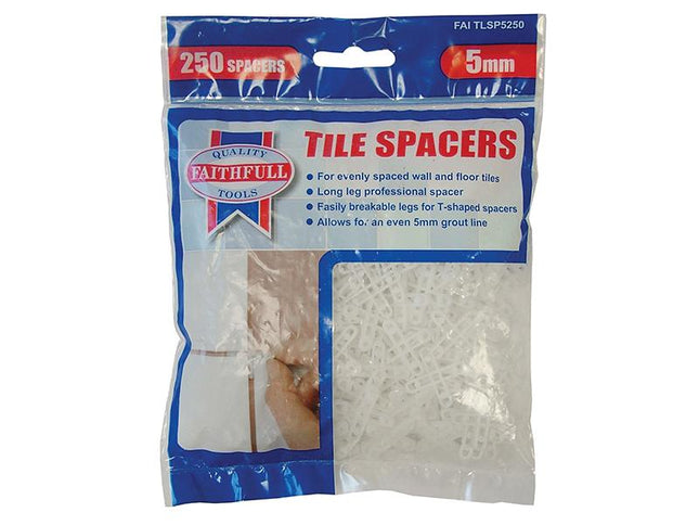 Faithfull Tile Spacer Long Leg 5Mm Bag Of 250