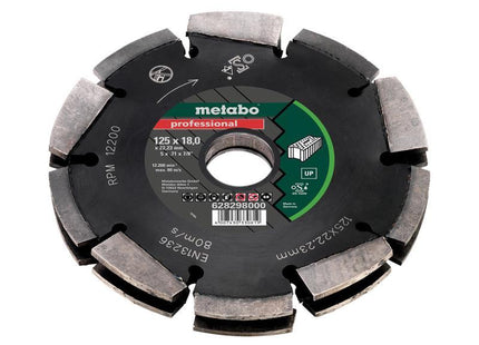 metabo 2 Row Professional Up Universal Wall Chaser Blade 125 X 18 X 22.23Mm