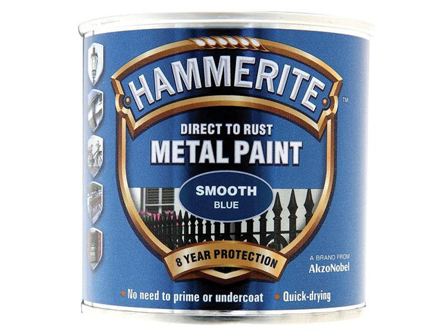 Hammerite Direct To Rust Smooth Finish Metal Paint Blue 250Ml