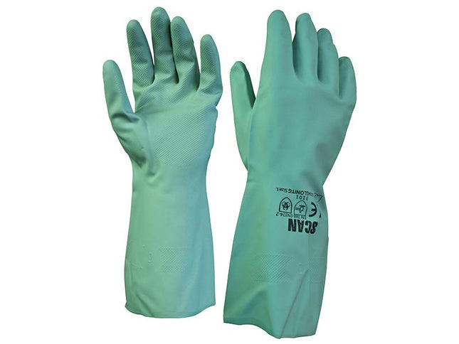 Scan Nitrile Gauntlets With Flock Lining Large (Size 9)