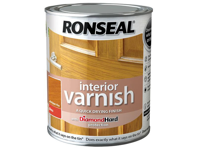 Ronseal Interior Varnish Quick Dry Gloss Antique Pine 250Ml