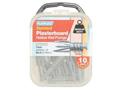 PLASPLUGS Cf 104 Standard Plasterboard Fixings Pack Of 10