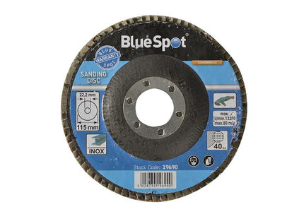 Bluespot Tools Sanding Flap Disc 115Mm 40 Grit